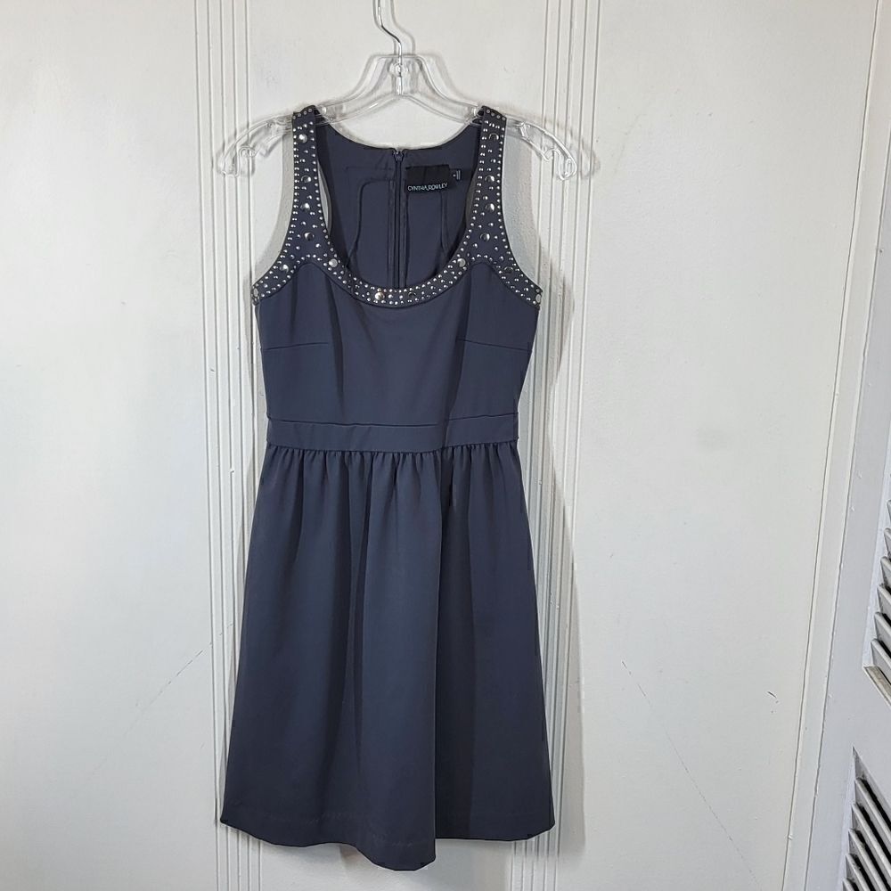 Cynthia Rowley Gray Sleeveless Beaded Dress